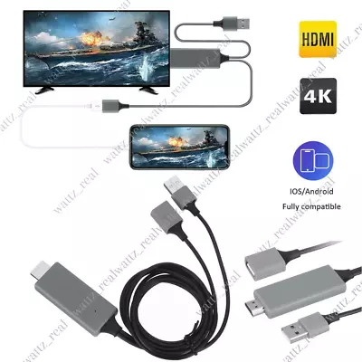 1080P HDMI Mirroring Cable Phone To TV HDTV Adapter Cord For IPhone IPad Android • $11.69