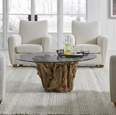 Large Teak Driftwood Coffee Table Cocktail Table Natural 43in ~ Uttermost 22876 • $1073.60