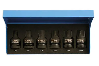 Laser Tools 4947 Air Impact Star Torx Bit Set On 1/2 Drive T55 T60 T70 T90 T100 • £36.94