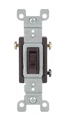 Leviton 01453-0CP Brown 15A 120V Metal 3-Way Toggle AC Quiet Switch 4.2 H In. • $8.01