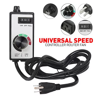 Universal Speed Controller Router Fan Variable Electric Motor Rheostat AC 120V • $18.31