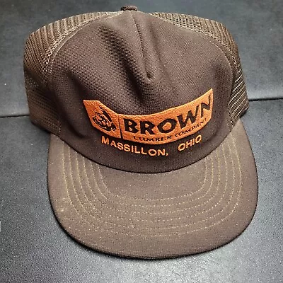 Vintage Trucker Hat Brown Lumber Company Massillon Ohio Made In USA • $17.50