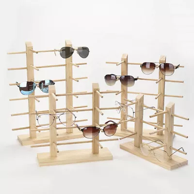 $14.84 • Buy Wood Sunglasses Glasses Display Rack Shelf Eyeglasses Show Stand Holder Durable