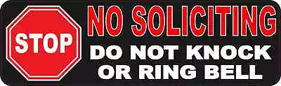10x3 Stop Sign No Soliciting Magnet Magnetic Door Wall Magnets Business Decal • $10.99