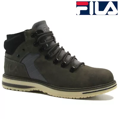 Mens Fila Hiking Boots Warm Lined Walking Ankle Winter Work Trainers Shoes Size • £19.95