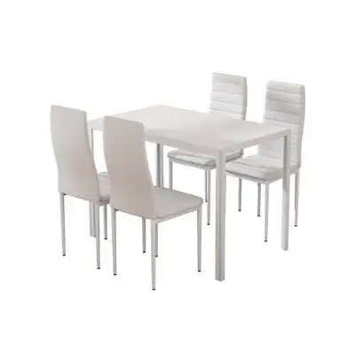 $225.55 • Buy Artiss Dining Chairs And Table Dining Set 4 Chair Set Of 5 Wooden Top White