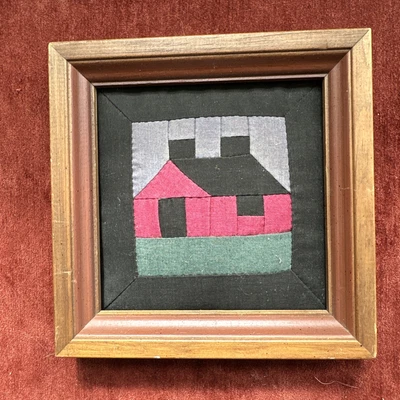 $0.99 • Buy Vintage Framed Primitive Coverlet Square