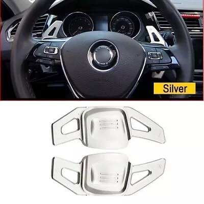 Silver Steering Wheel Paddle Shifter Extension For VW Tiguan Golf 7MK7 Passat B8 • $23.25