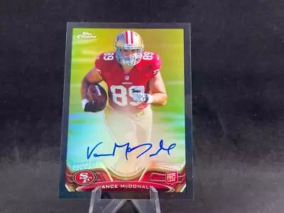 2013 Topps Chrome Vance Mcdonald #188 Rookie Black Refractor Auto 9/25 49ers • $9.99