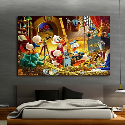 Print Painting Home Wall Art Deco Disney Animation Carl Barks Riches Canvas16x20 • $16.99