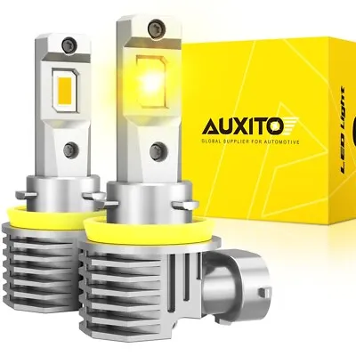 AUXITO Yellow H11 LED Headlights Kit Low Beam Bulbs Super Bright 3000K 24000LM • $27.99