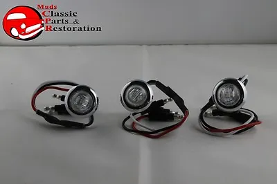 Custom Mini Clear Red Stainless Turn Stop Tail Lamp Lights Truck Hot Rat Rod • $67.01