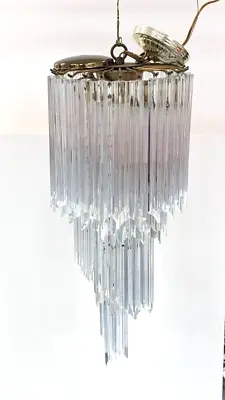 Vintage Venini Chandelier Camer Murano Glass With 52 Crystals Italian • $950