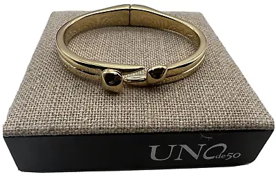 NEW Uno De 50 FEELINGS Bracelet Nail Gold Plated Cuff Size Medium • $169.99