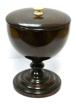 Antique Pedestal Coconut Cup & Cover Lignum Vitae Foot & Lid George III 14cm • £145