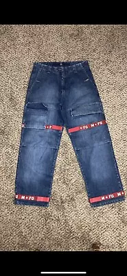 Vintage Marithe Francois Girbaud Jeans Size 36 Shuttle Tapped Red Straps • $79.99