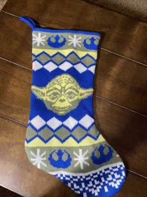 $9.95 • Buy Disney Star Wars Yoda Knit Christmas Holiday Stocking Ugly Sweater