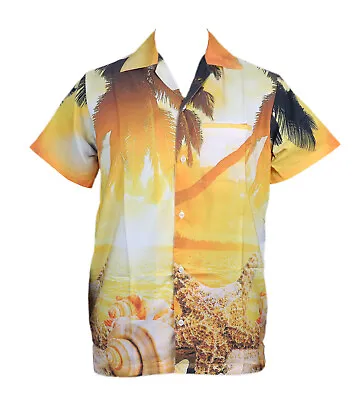Mens Hawaiian Shirt Stag Beach Hawaii Aloha  Summer Holiday Fancy Digital Sunset • $12.42