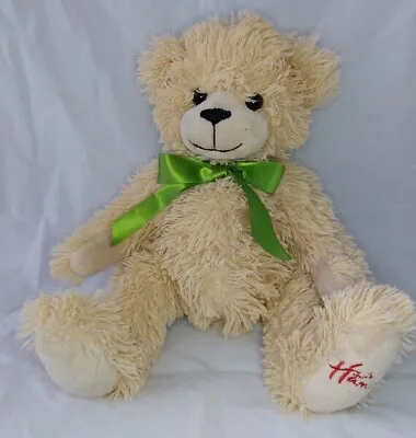 Hamleys Cream Teddy Bear With Green Bow Collectible Plush Soft Toy • £4.99