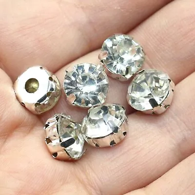 100 Pcs Crystal Glass Rose Montees Rhinestone 10mm SS45 Sew On Beads Wedding • $7.19