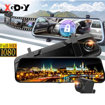$78.98 • Buy XGODY Dash Camera Rear View Car Cam Reversing Mirror Front And Rear DVR Recorder