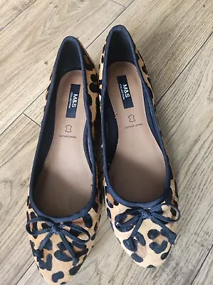 Marks And Spencers Slip On Leopard Pattern Shoes Size 7 • £8