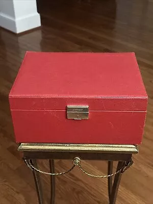 VTG LONGCHAMP Leather Full Size Home Jewelry Box Case With KEY Rare Find • $140