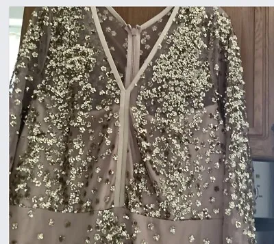 £65 • Buy Goddiva Long Sequin Evening Dress Size 20 More Like 18 