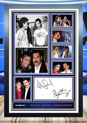 53) Michael Jackson & Freddie Mercury Signed A4 Photograph/framed/unframed • £18.99