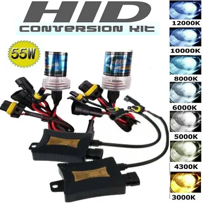 Hid Conversion Kit 9006 H1 H3 H4 H7 H11 9005 Xenon Headlight Bulbs 55W Ballast • £10.79