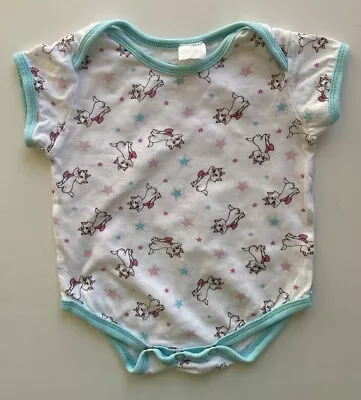 Disney Baby Girl Size 0-3 Months White Blue T-shirt Bodysuit Aristocats VGUC • $6.95