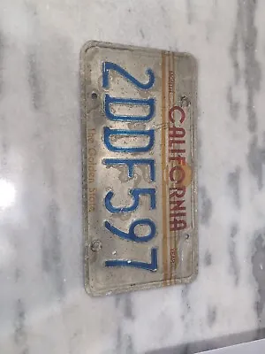 Vintage 1980s California  The Golden State  License Plate 2DDF597 Expired • $23