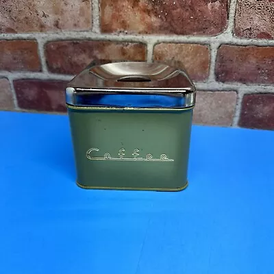 Vintage 1960s Avocado Green Coffee Stacking  Metal Canister MCM • $24.99