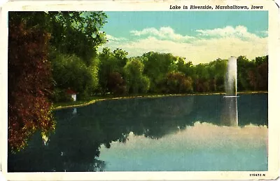 Lake In Riverside Marshalltown Iowa Linen Unused Postcard 1927 • $4.14