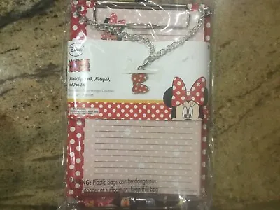 Disney Minnie Mouse Clipboard Notepad Pen Chain Hanger Doubles Charm Bracelet  • $10.61