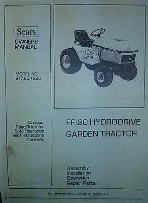 $232.71 • Buy Sears Craftsman FF/20 Garden Tractor Owner, Parts, Implements, Ad (9 Manual S)HP