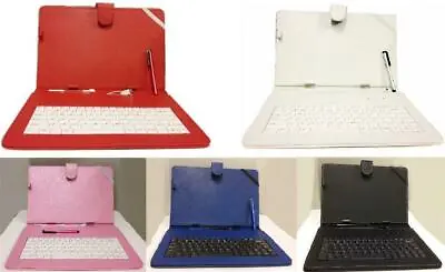 $12 • Buy 10.1 Inch PU Leather Case Cover Micro USB Keyboard Stylus For Android Tablet