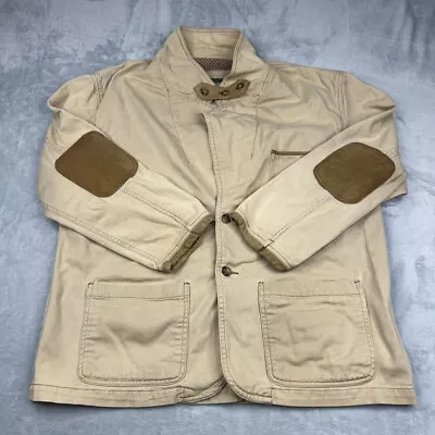 Orvis Jacket Mens Large Tan Zambezi Elbow Patch Blazer Field Coat Safari Hunting • $48.82
