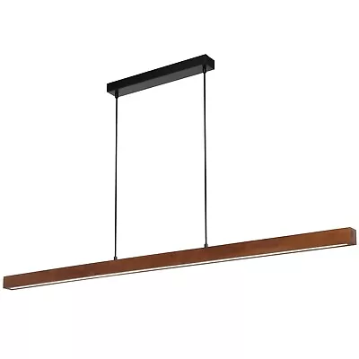 TELBIX TRUSO LED 150cm DARK WALNUT TIMBER REAL WOOD LINEAR CEILING PENDANT LIGHT • $239