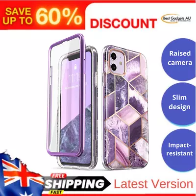 $39.87 • Buy Case For IPhone 11 (2019 Marble, 6.1 Cosmo Full-Body Glitter Bumper Cover Purple