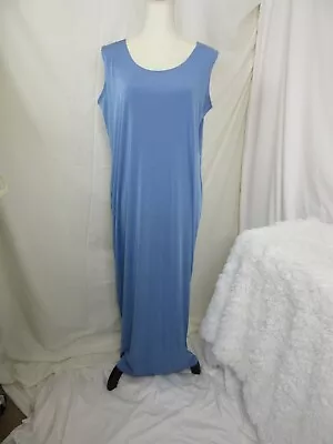 Vikki Vi Classic Silky Maxi Tank Dress Periwinkle Blue Size OX NWT • $45