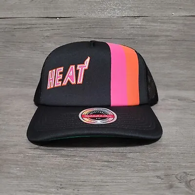 Mitchell & Ness Miami Heat Jersey Hook Trucker Mesh Snapback Cap Hat Nba • $24.99