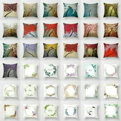 Decor Pillow Cushion Case Tree Vintage Polyester Oil Sofa 3D Car Cover Home • $8.23