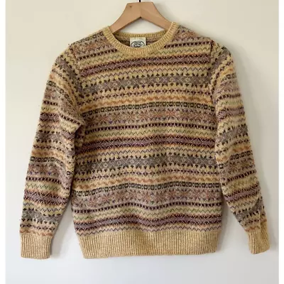 Vintage Laura Ashley 90s Fair Isle Wool Crew-Neck Sweater Q • $34.99