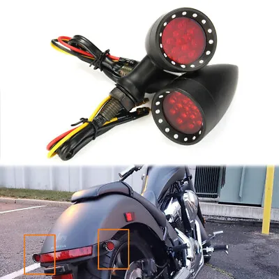 Motorcycle LED Bullet Turn Signal Brake Running Tail Light For Bobber Cafe Racer • $23.11