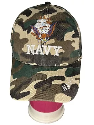 Vintage NAVY Camo Hat Cap Embroidered Com Shipping • $21.95