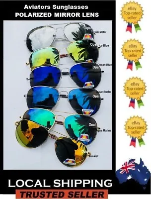$19.95 • Buy Polarized Mirror Lens Aviator Air Force Style Unisex Sunglasses Good Quality 
