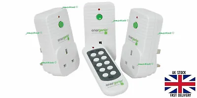 £39 • Buy 3x Remote Controlled Main Power Sockets With Remote Control Energenie