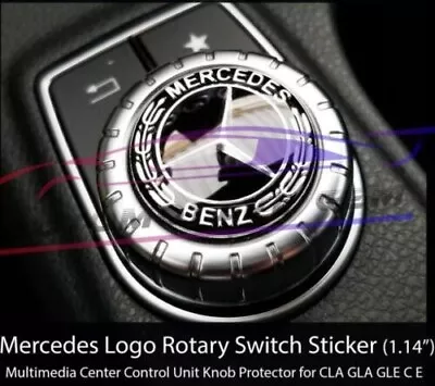 For Mercedes Emblem Sticker Black Multimedia Rotary Switch Control Protector 1  • $9.78