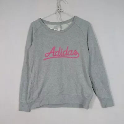 Adidas Womens Sweater Jumper Size XS Or 8(AU) Grey Crew Neck Sportswear • $19.99